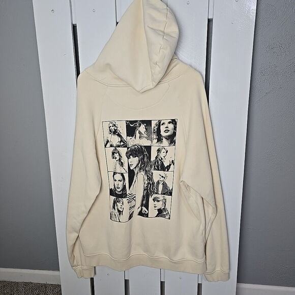 Taylor Swift The Eras Tour Beige Hoodie Graphic Print Adult Large Oversized - Picture 1 of 9